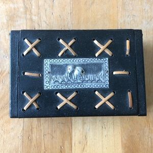 Hand Made Black Wooden Ornamental Jewelry Box